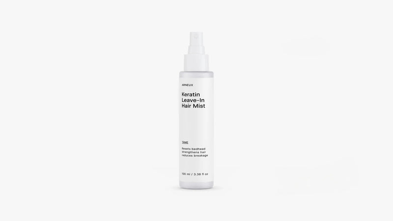 ARNEUX TAME keratin leave-in hair mist spray bottle, front label on white background